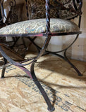 Savonarola Base Iron Scrolling Accent Chair