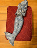 1970s Blue Ceramic Mermaid Figurine
