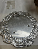 Small Silver Round Detailed Framed Wall Mirror
