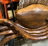 1970s Large Octopus Mirror Hand Carved Wood