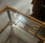 Bamboo Boho Glass Top Coffee Table