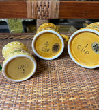 Set of Ceramic Americana Measuring Cups With Eagle Accents