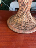 Vintage Boho Chic Wicker Tall Table Lamp