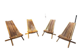 Collection of Vintage Wooden Foldable Low Chairs