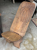 Vintage Intricate Wooden Carved African Birthing Chair