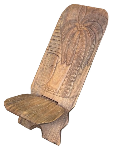 Vintage Intricate Wooden Carved African Birthing Chair