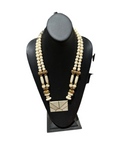 Decorative Gold and Marble Beaded Necklace