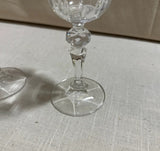 Trio of Detailed Etched Crystal Champagne Glasses
