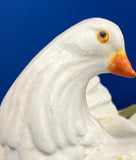 Chalkware Birds Sculpture With Floral Details