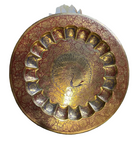Vintage Brass Tray With Red Peacock Accents