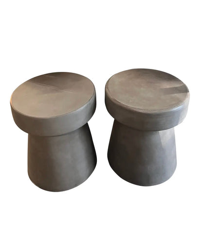Pair of Vintage Stone Champagne Colored Side Tables