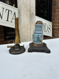 Pair of Brass Oil Lamps, Eimer and Amend