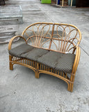 Albini Style Bamboo Settee With Polka Dot Cushion