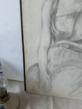 Vintage Drawing of a Woman, Signed C Barnes