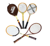 Vintage Collection of Spalding and Slazenger Wooden Tennis Rackets With Zephyr Press