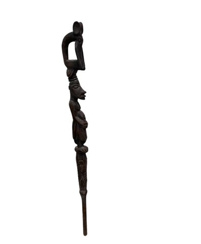 Vintage Hand Carved Figurative African Sculptural Walking Stick