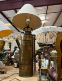 Large Brass Fireman Fire Extinguisher Brass Lamp