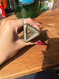 Small Brass Purple Stone and Brass Paper Weight