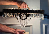 Pair of Drop Crystals and Brass Sconces