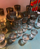 1970s Collection of Dorothy Thorpe Silver Fade Glassware Set - 18 pcs