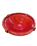 Tomato Red Articulated Rope Edge Decorative Bowl Made in Italy