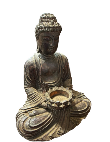 Small Stone Figurative Candle Holder