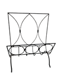 Black Metal Standing Magazine Rack