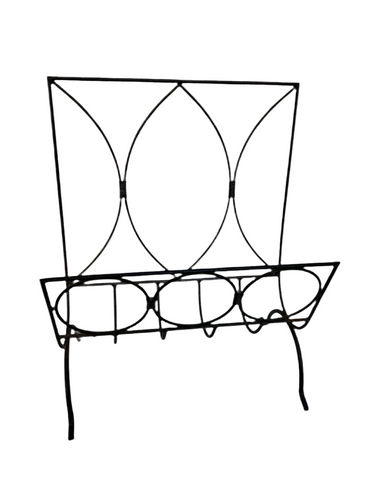 Black Metal Standing Magazine Rack