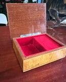 Small Wooden Jewelry Box With Floral Details