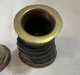 Pair of Animal Horn and Brass Cups