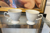 Pair of White Ceramic Petite Mugs