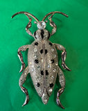 Large Vintage Silver Bug Brooch Pin