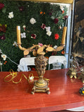 Vintage Gold Double Sided Table Lamp with Gold Leaf Details