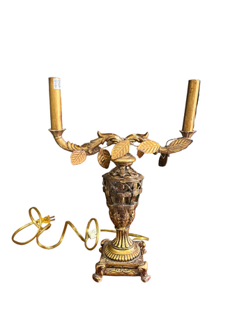 Vintage Gold Double Sided Table Lamp with Gold Leaf Details