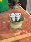 Small Green Catchall With Polar Bear Accents