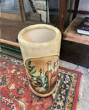 Large Mediterranean Style Ceramic Umbrella Stand With Olive and Wine Details