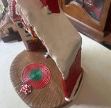 Large Ceramic Colorful Santa's Workshop Christmas Piece