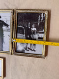 Trio of Double Framed Folding Gold Picture Frames