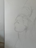 Minimalist Drawing of a Woman's Side Profile Portrait