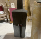 Trio of Handmade and Hand Painted Pottery Vases