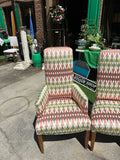 Collection of Colorful Patterned Dining Chairs- Set of 6 With 2 Captains Chairs