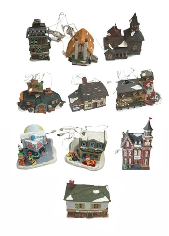 Huge Collection of Vintage Christmas Heritage Village Collection Ceramic Designs. Garfield Christmas Houses Bonus- Set of 10