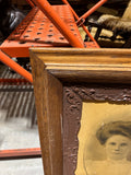 Vintage Wooden Intricate Frame With Photo of a Woman