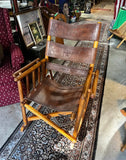 Wooden and Leather Handmade Rocking Chair With Costa Rica Birds Design