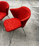 Vintage Collection of Red Abstract Coalesse Steelcase Dining Chairs