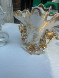 Pair of Gold and White Ceramic Vases