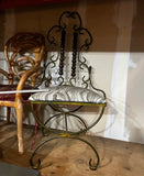 Iron Giacometti Style Metal Chair With Wooden Abacus Details