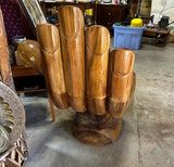 1970s Pedro Friedeburg Hand Foot Chair Heavy Solid Wood