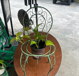 Green Metal Wired Chair Plant Stand