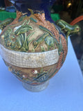 Large Ceramic Vintage Jar With Frog Details- Condition Issue